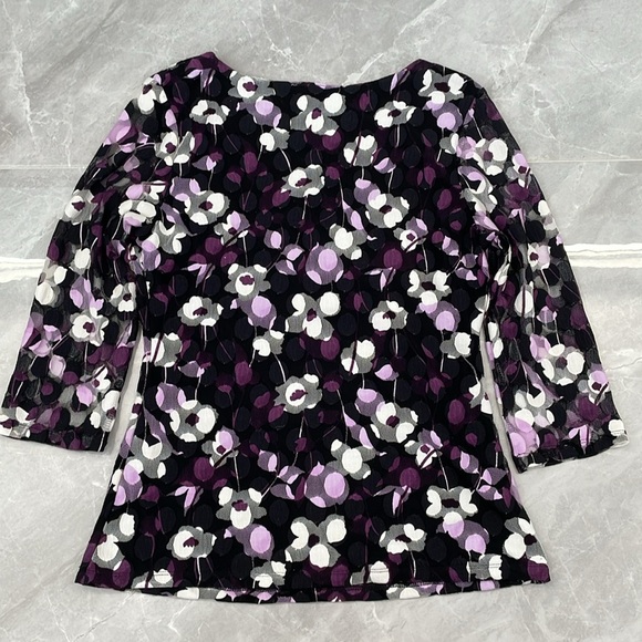 Women's INC International Concepts Floral Lace 3/4th Sleeve Top XL - Picture 14 of 16